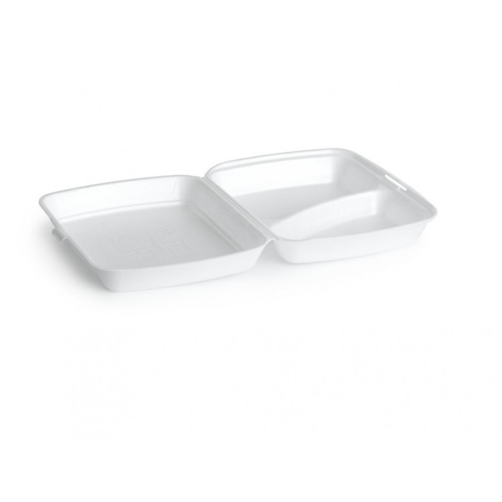 Menu box 2-dielny XPS biely, 125 ks