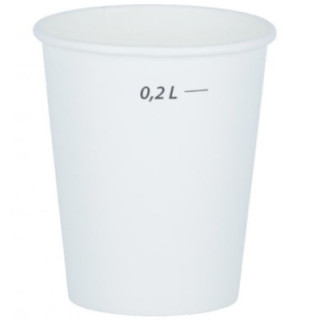 Papierový pohár 250 ml, biely s ryskou 0,2 L, 50 ks.