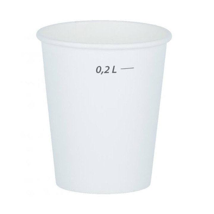 Papierový pohár 250 ml, biely s ryskou 0,2 L, 50 ks.