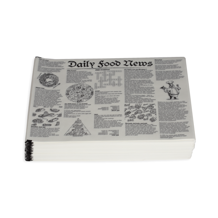 Baliaci papier nepremastiteľný s potlačou NOVINY 333x250 mm, 1000 ks