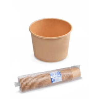 Miska papierová 500 ml hnedá, 115 mm, 50 ks