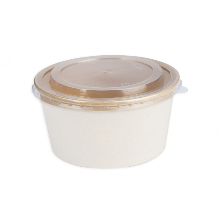 Viečko na kraft misku papierovú hnedú 850-1200 ml, 50 ks