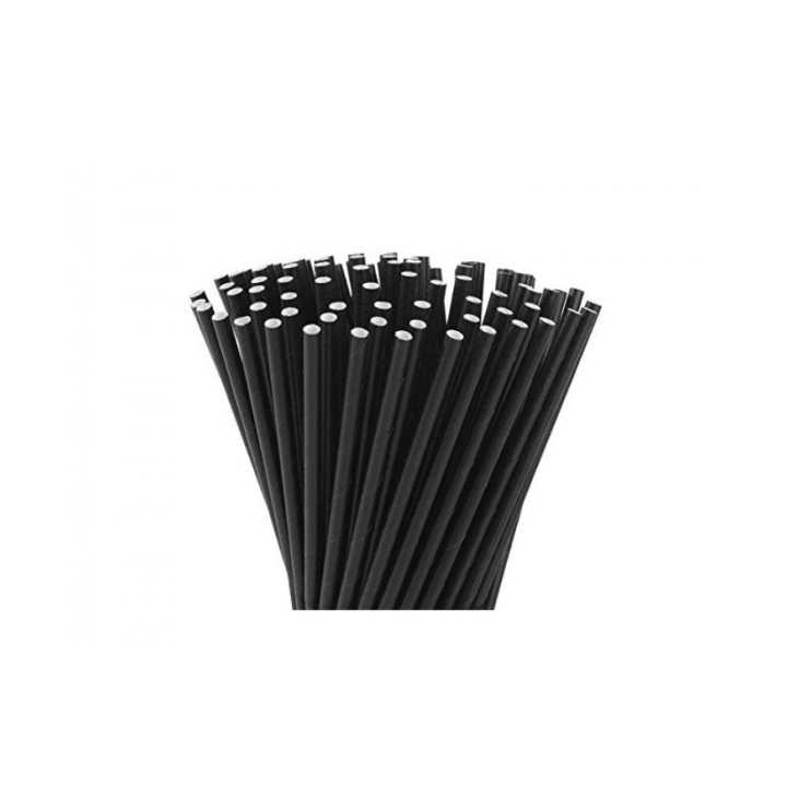 Slamka JUMBO čierna papierová 25 cm Ø8 mm, 100 ks.