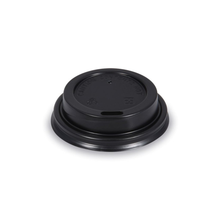 Viečko na pohár vypuklé, čierne, 62 mm, 50 ks
