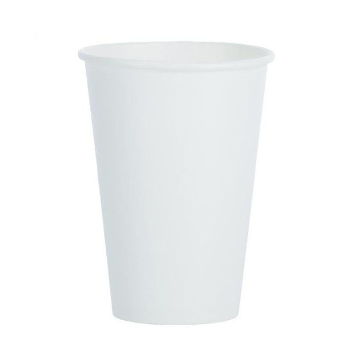 Papierový pohár 210 ml, biely bez potlače, 50 ks