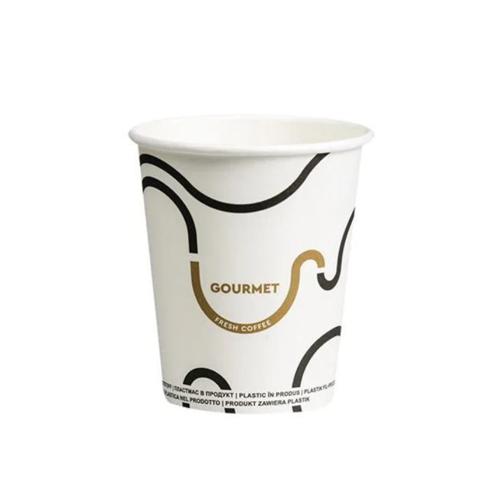 Papierový pohár biely s potlačou Gourmet 250 ml - 8oz - 50 ks