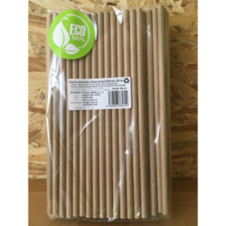 Slamka JUMBO hnedá papierová 25 cm Ø8 mm, 100 ks.