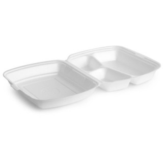 Menu box 3-dielny XPS biely, 125 ks