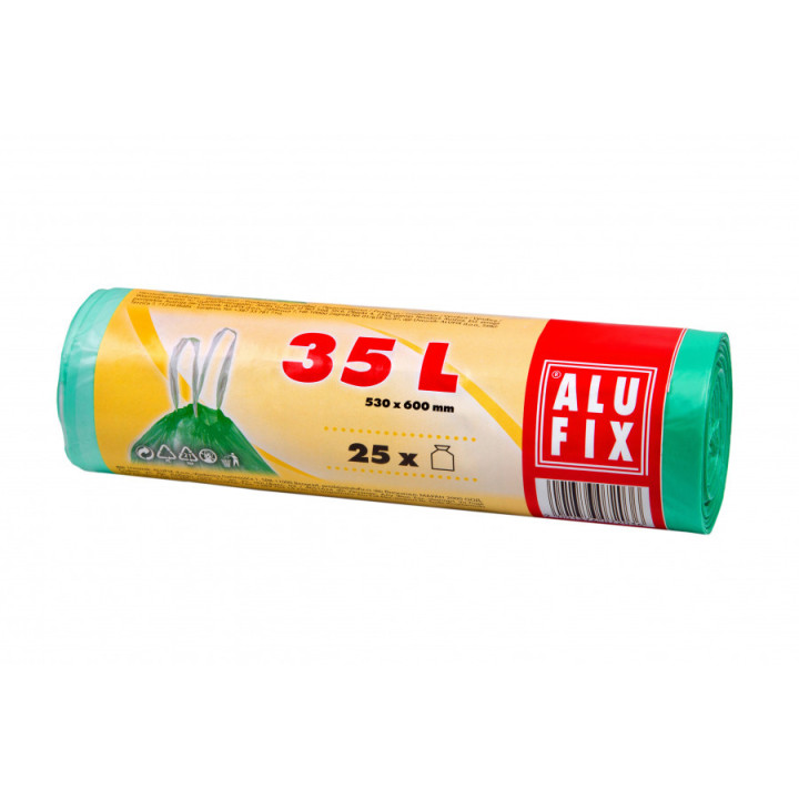 Vrece HD 35 L zaťahovacie, 14 mi., 53x60 cm, 25ks/rol.