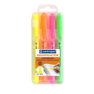 Zvýrazňovačky CENTROPEN 2822 sada 4ks