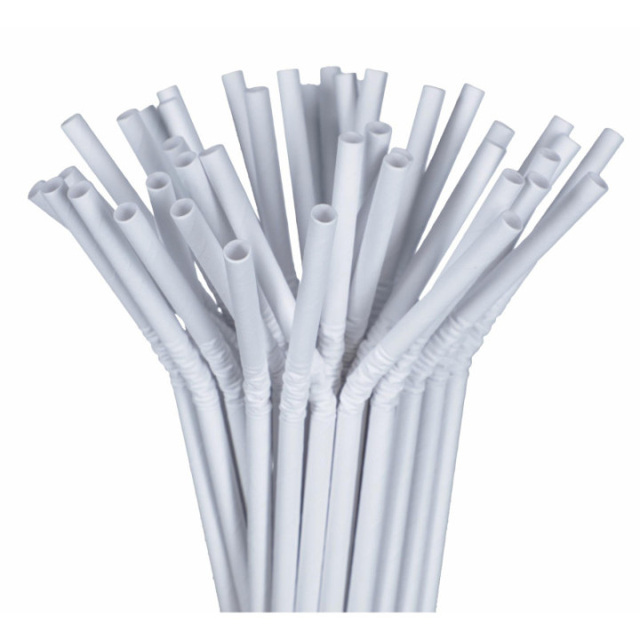 Slamka Flexi biela papierová 24 cm Ø6 mm, 100 ks.