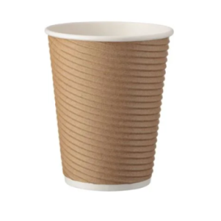 Papierový pohár PREMIUM dvojstenný biely- kraft 350 ml, 12oz, 25 ks
