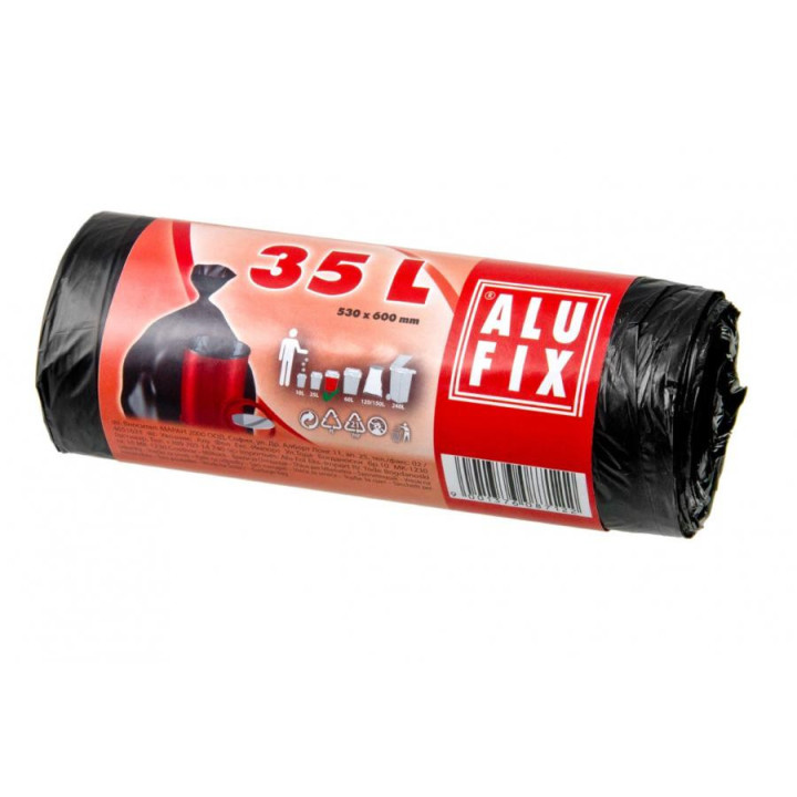 Vrece HD 49x60 8mi 35L 30ks/rol, čierne, nezaťahovacie