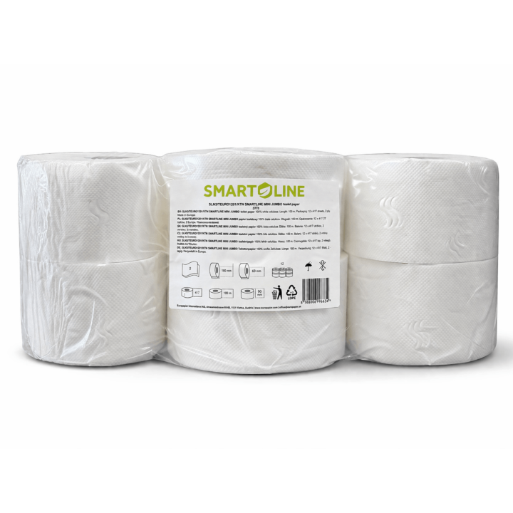 Toaletný papier JUMBO Smartline 2-vrstvový, 19 cm, 100 m, extra biely